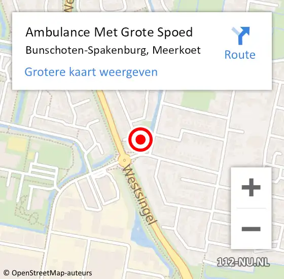 Locatie op kaart van de 112 melding: Ambulance Met Grote Spoed Naar Bunschoten-Spakenburg, Meerkoet op 12 mei 2017 04:25