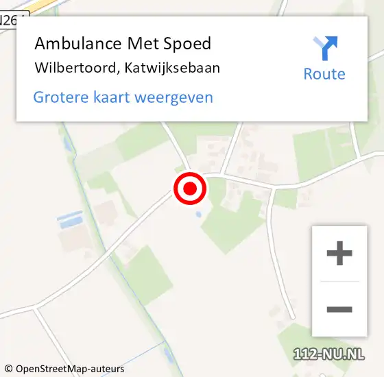 Locatie op kaart van de 112 melding: Ambulance Met Spoed Naar Wilbertoord, Katwijksebaan op 12 mei 2017 05:22