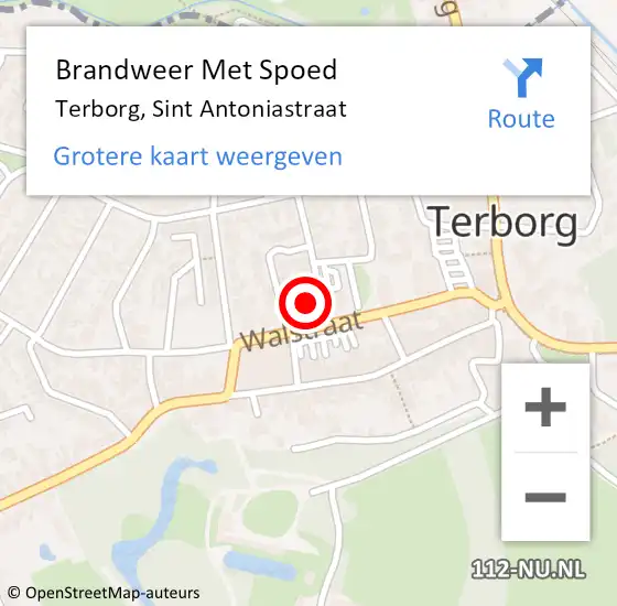 Locatie op kaart van de 112 melding: Brandweer Met Spoed Naar Terborg, Sint Antoniastraat op 12 mei 2017 07:00