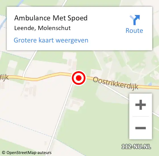 Locatie op kaart van de 112 melding: Ambulance Met Spoed Naar Leende, Molenschut op 12 mei 2017 07:23