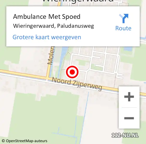 Locatie op kaart van de 112 melding: Ambulance Met Spoed Naar Wieringerwaard, Paludanusweg op 12 mei 2017 09:17