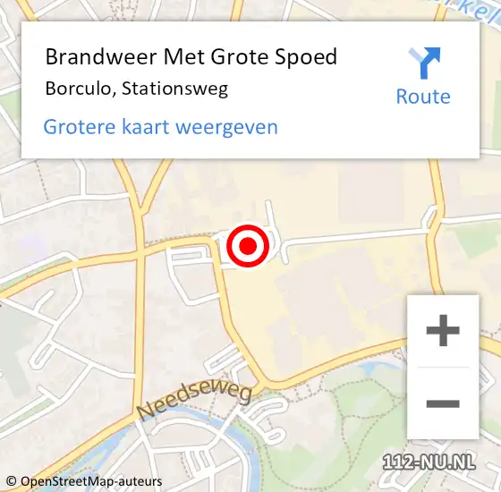 Locatie op kaart van de 112 melding: Brandweer Met Grote Spoed Naar Borculo, Stationsweg op 12 mei 2017 12:46