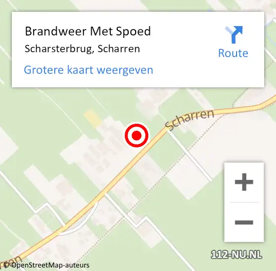 Locatie op kaart van de 112 melding: Brandweer Met Spoed Naar Scharsterbrug, Scharren op 20 januari 2014 10:26