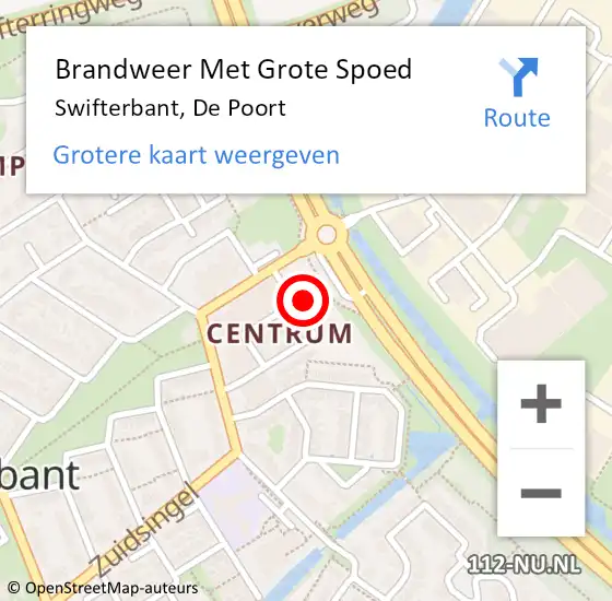 Locatie op kaart van de 112 melding: Brandweer Met Grote Spoed Naar Swifterbant, De Poort op 12 mei 2017 14:23