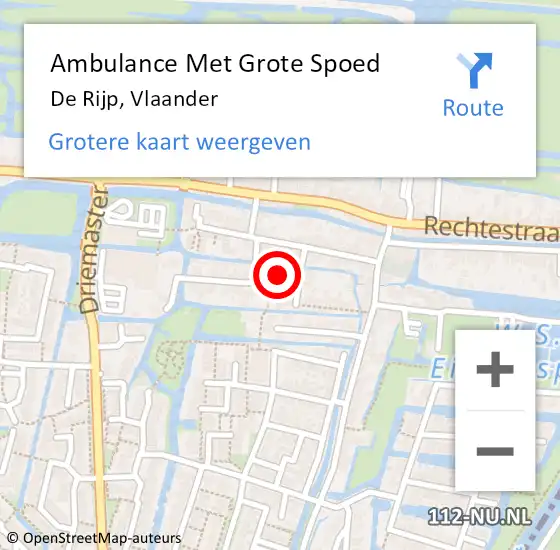 Locatie op kaart van de 112 melding: Ambulance Met Grote Spoed Naar De Rijp, Vlaander op 12 mei 2017 15:00