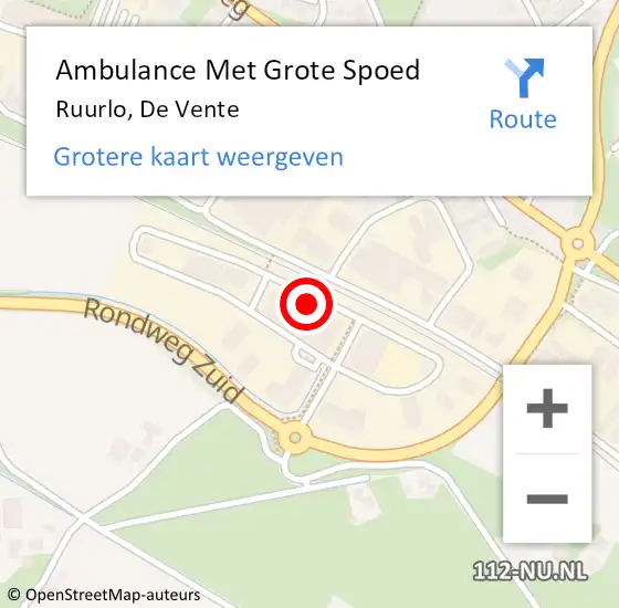 Locatie op kaart van de 112 melding: Ambulance Met Grote Spoed Naar Ruurlo, De Vente op 12 mei 2017 15:31