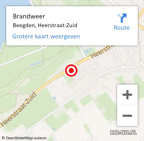 Locatie op kaart van de 112 melding: Brandweer Beegden, Heerstraat-Zuid op 12 mei 2017 16:12