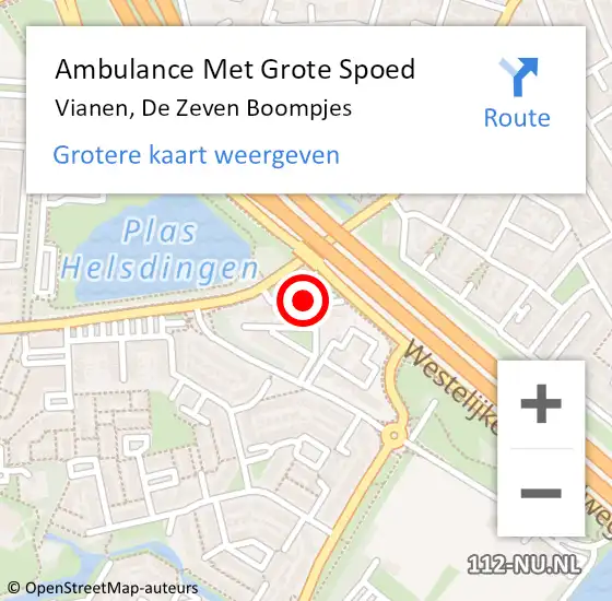 Locatie op kaart van de 112 melding: Ambulance Met Grote Spoed Naar Vianen, De Zeven Boompjes op 12 mei 2017 16:34