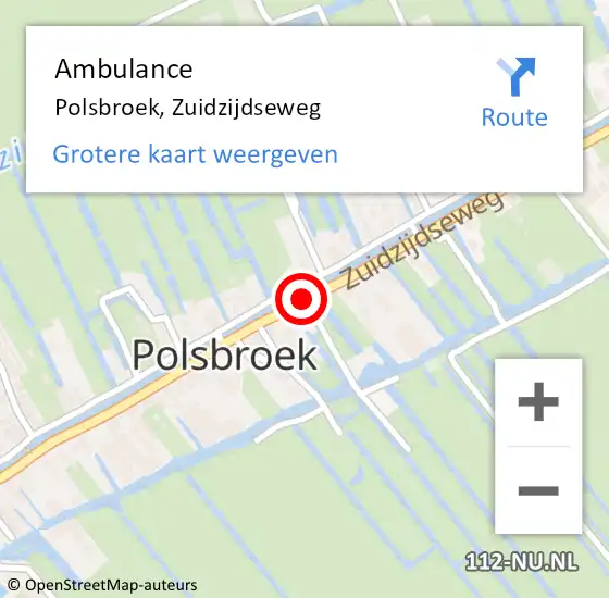 Locatie op kaart van de 112 melding: Ambulance Polsbroek, Zuidzijdseweg op 12 mei 2017 17:15