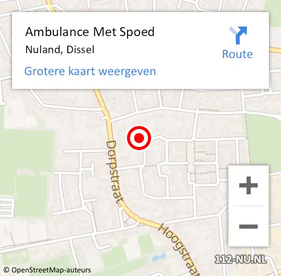 Locatie op kaart van de 112 melding: Ambulance Met Spoed Naar Nuland, Dissel op 12 mei 2017 17:26