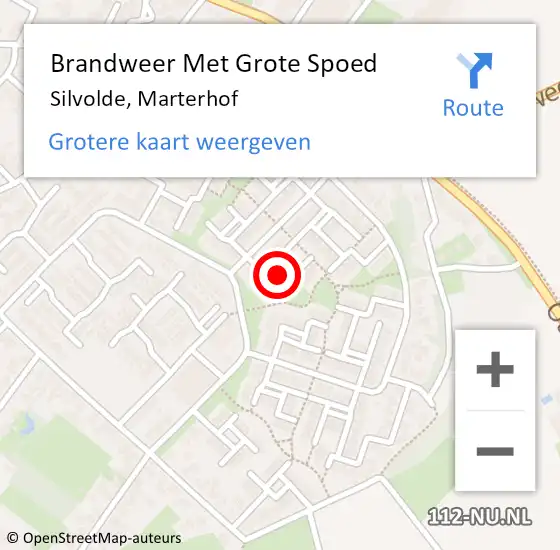 Locatie op kaart van de 112 melding: Brandweer Met Grote Spoed Naar Silvolde, Marterhof op 12 mei 2017 17:49