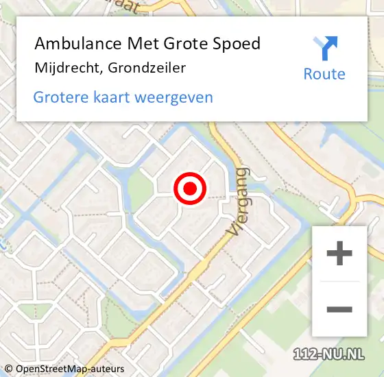 Locatie op kaart van de 112 melding: Ambulance Met Grote Spoed Naar Mijdrecht, Grondzeiler op 12 mei 2017 17:49