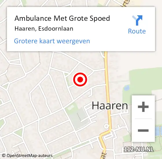 Locatie op kaart van de 112 melding: Ambulance Met Grote Spoed Naar Haaren, Esdoornlaan op 12 mei 2017 18:37