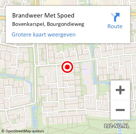 Locatie op kaart van de 112 melding: Brandweer Met Spoed Naar Bovenkarspel, Bourgondieweg op 12 mei 2017 19:17