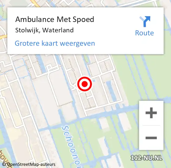 Locatie op kaart van de 112 melding: Ambulance Met Spoed Naar Stolwijk, Waterland op 12 mei 2017 19:39