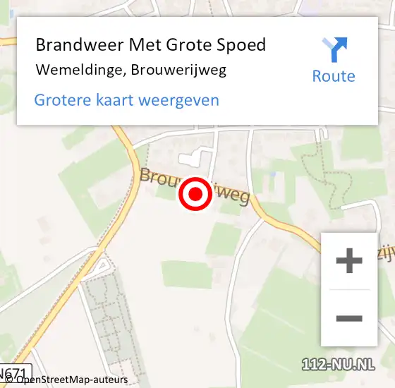 Locatie op kaart van de 112 melding: Brandweer Met Grote Spoed Naar Wemeldinge, Brouwerijweg op 20 januari 2014 11:06