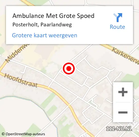 Locatie op kaart van de 112 melding: Ambulance Met Grote Spoed Naar Posterholt, Paarlandweg op 12 mei 2017 21:49