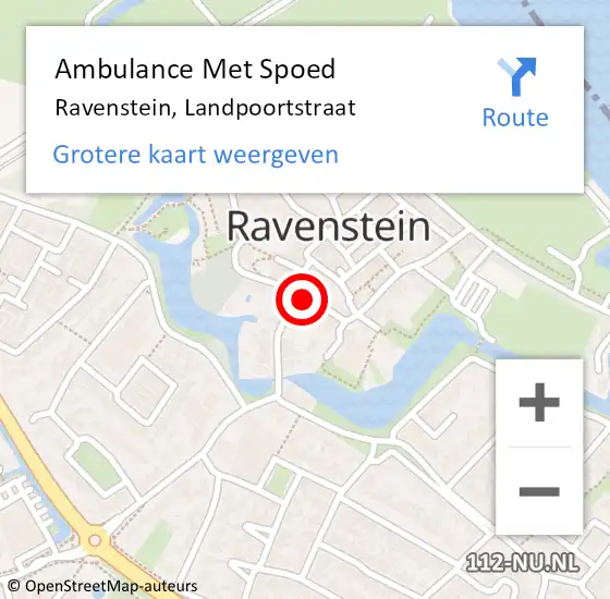 Locatie op kaart van de 112 melding: Ambulance Met Spoed Naar Ravenstein, Landpoortstraat op 12 mei 2017 22:45