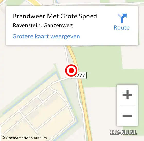 Locatie op kaart van de 112 melding: Brandweer Met Grote Spoed Naar Ravenstein, Ganzenweg op 12 mei 2017 22:56