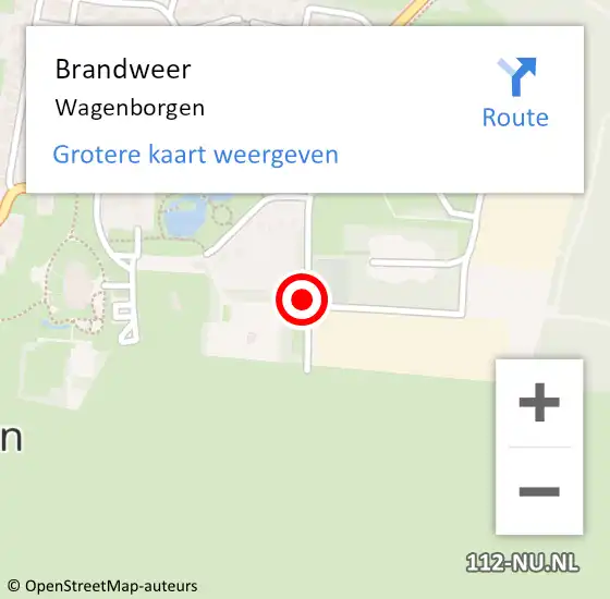 Locatie op kaart van de 112 melding: Brandweer Wagenborgen op 12 mei 2017 23:01