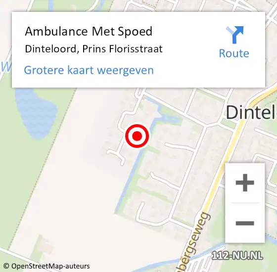 Locatie op kaart van de 112 melding: Ambulance Met Spoed Naar Dinteloord, Prins Florisstraat op 12 mei 2017 23:58