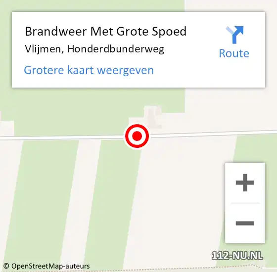 Locatie op kaart van de 112 melding: Brandweer Met Grote Spoed Naar Vlijmen, Honderdbunderweg op 12 mei 2017 23:59