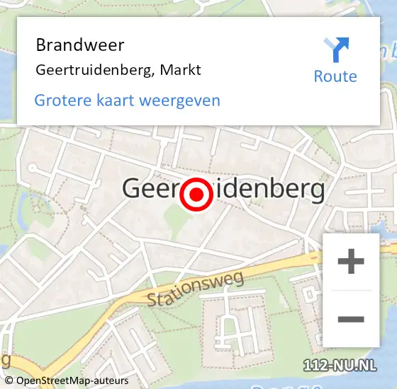 Locatie op kaart van de 112 melding: Brandweer Geertruidenberg, Markt op 13 mei 2017 02:12