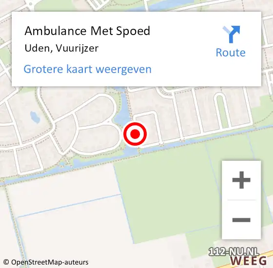 Locatie op kaart van de 112 melding: Ambulance Met Spoed Naar Uden, Vuurijzer op 13 mei 2017 04:49