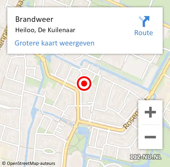 Locatie op kaart van de 112 melding: Brandweer Heiloo, De Kuilenaar op 13 mei 2017 05:22