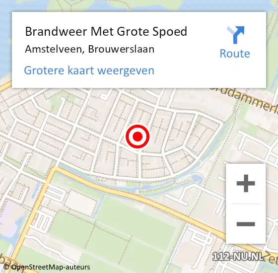 Locatie op kaart van de 112 melding: Brandweer Met Grote Spoed Naar Amstelveen, Brouwerslaan op 13 mei 2017 07:03