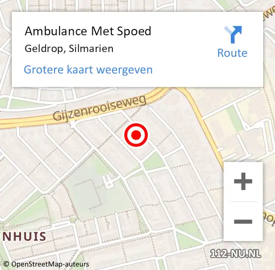 Locatie op kaart van de 112 melding: Ambulance Met Spoed Naar Geldrop, Silmarien op 13 mei 2017 08:09