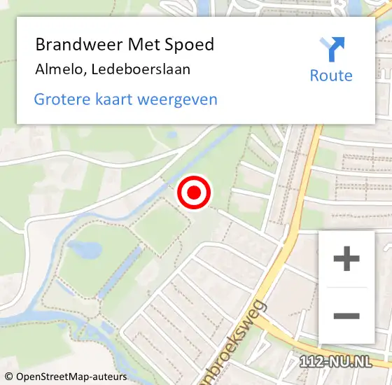 Locatie op kaart van de 112 melding: Brandweer Met Spoed Naar Almelo, Ledeboerslaan op 13 mei 2017 08:27