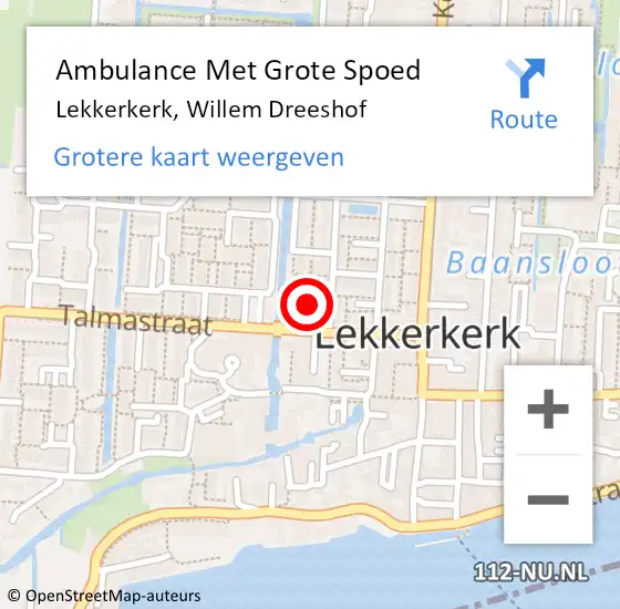 Locatie op kaart van de 112 melding: Ambulance Met Grote Spoed Naar Lekkerkerk, Willem Dreeshof op 13 mei 2017 09:42