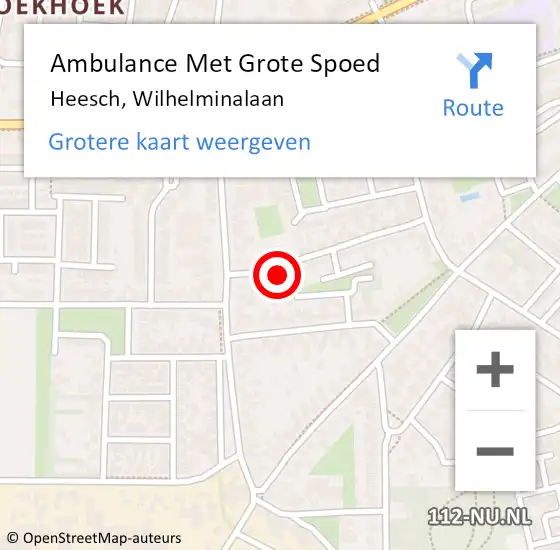 Locatie op kaart van de 112 melding: Ambulance Met Grote Spoed Naar Heesch, Wilhelminalaan op 13 mei 2017 09:56