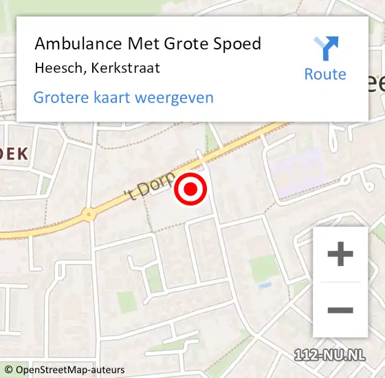 Locatie op kaart van de 112 melding: Ambulance Met Grote Spoed Naar Heesch, Kerkstraat op 13 mei 2017 11:14