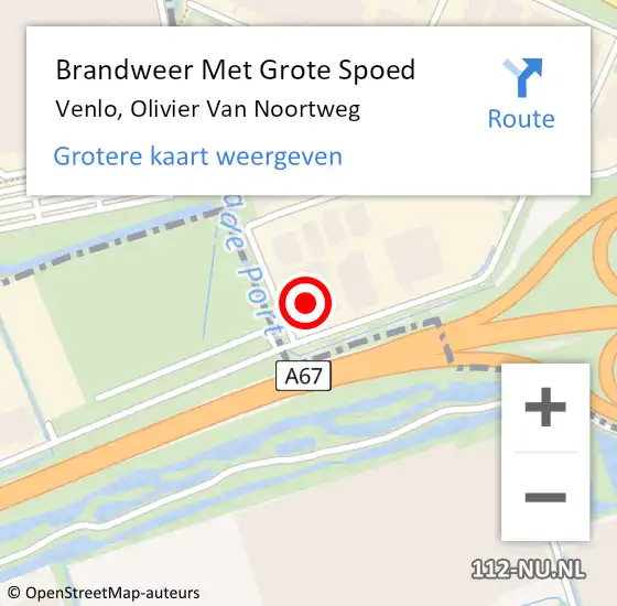 Locatie op kaart van de 112 melding: Brandweer Met Grote Spoed Naar Venlo, Olivier Van Noortweg op 13 mei 2017 12:22