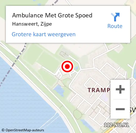 Locatie op kaart van de 112 melding: Ambulance Met Grote Spoed Naar Hansweert, Zijpe op 13 mei 2017 12:30