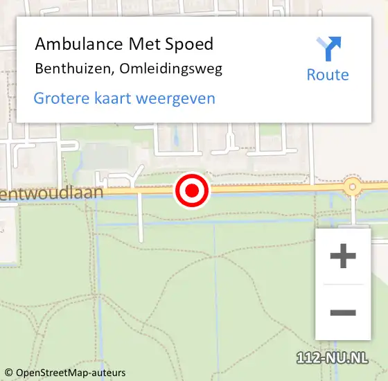 Locatie op kaart van de 112 melding: Ambulance Met Spoed Naar Benthuizen, Omleidingsweg op 13 mei 2017 12:47