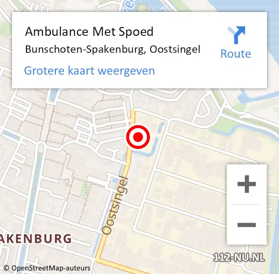 Locatie op kaart van de 112 melding: Ambulance Met Spoed Naar Bunschoten-Spakenburg, Oostsingel op 13 mei 2017 13:11