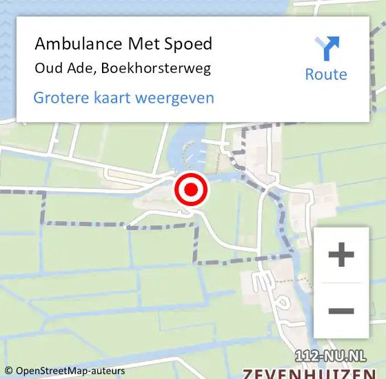 Locatie op kaart van de 112 melding: Ambulance Met Spoed Naar Oud Ade, Boekhorsterweg op 13 mei 2017 16:00