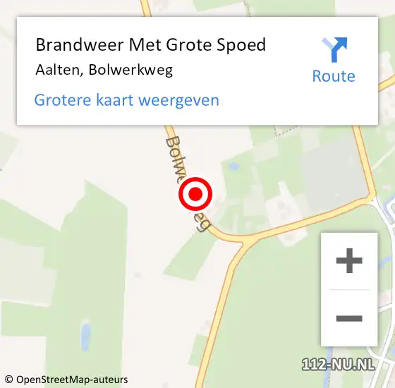 Locatie op kaart van de 112 melding: Brandweer Met Grote Spoed Naar Aalten, Bolwerkweg op 13 mei 2017 16:07