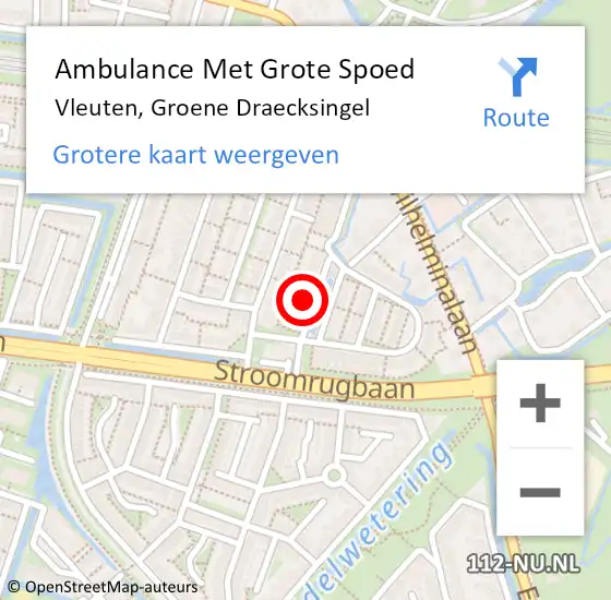 Locatie op kaart van de 112 melding: Ambulance Met Grote Spoed Naar Vleuten, Groene Draecksingel op 13 mei 2017 16:31