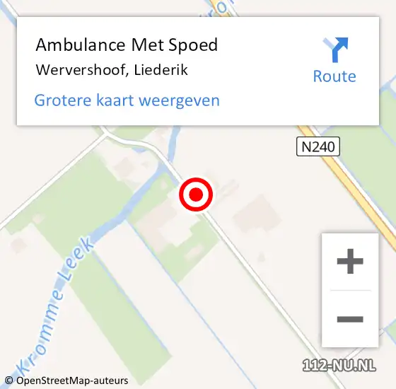 Locatie op kaart van de 112 melding: Ambulance Met Spoed Naar Wervershoof, Liederik op 20 januari 2014 12:13