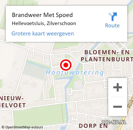 Locatie op kaart van de 112 melding: Brandweer Met Spoed Naar Hellevoetsluis, Zilverschoon op 13 mei 2017 16:49