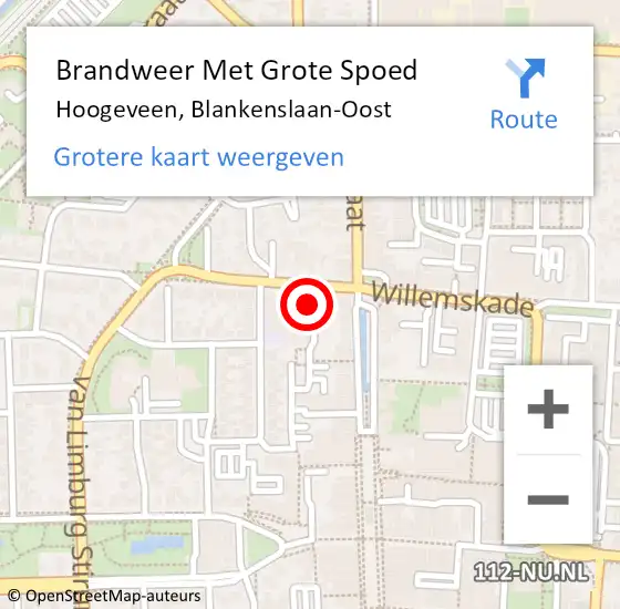 Locatie op kaart van de 112 melding: Brandweer Met Grote Spoed Naar Hoogeveen, Blankenslaan-Oost op 13 mei 2017 17:34