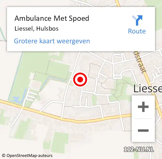 Locatie op kaart van de 112 melding: Ambulance Met Spoed Naar Liessel, Hulsbos op 13 mei 2017 17:34