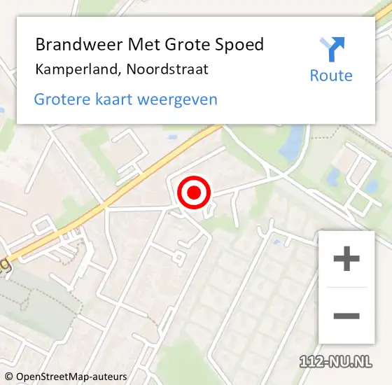 Locatie op kaart van de 112 melding: Brandweer Met Grote Spoed Naar Kamperland, Noordstraat op 13 mei 2017 17:53