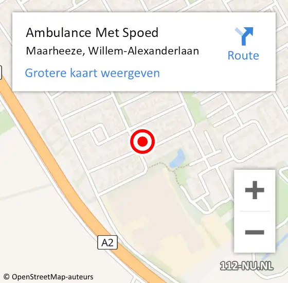 Locatie op kaart van de 112 melding: Ambulance Met Spoed Naar Maarheeze, Willem-Alexanderlaan op 13 mei 2017 18:01