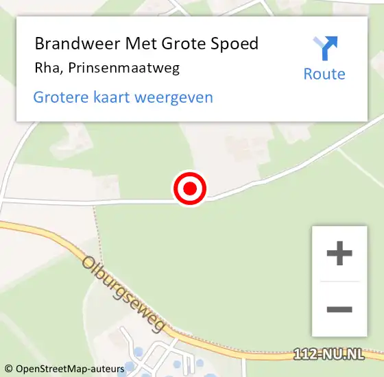 Locatie op kaart van de 112 melding: Brandweer Met Grote Spoed Naar Rha, Prinsenmaatweg op 13 mei 2017 18:37