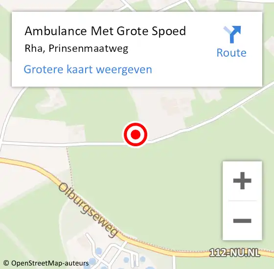 Locatie op kaart van de 112 melding: Ambulance Met Grote Spoed Naar Rha, Prinsenmaatweg op 13 mei 2017 18:40